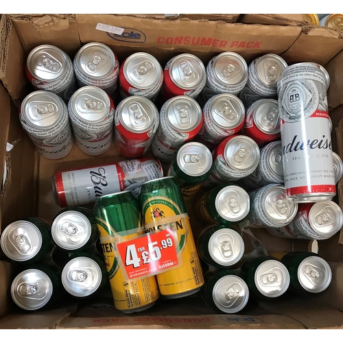 137 - MIXED BOX OF BUDWEISER 568ML CANS AND HOLSTEN PILS 500ML