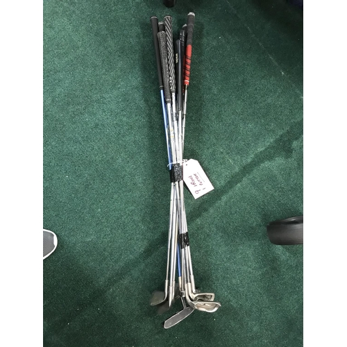 186 - SELECTION OF PING IRONS, SAND WEDGE, PITCH WEDGE AND 3,4,6,7 AND 8
