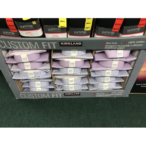 197 - BOX OF KIRKLAND CUSTOM FIT SPREAD COLLAR LONG SLEEVE SHIRTS IN VARIOUS CHECKS - 15, 15.5 AND 16 - AP... 
