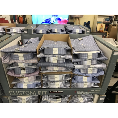 198 - BOX OF KIRKLAND CUSTOM FIT SPREAD COLLAR LONG SLEEVE SHIRTS IN VARIOUS CHECKS - 15.5, 16 - APPROX 30