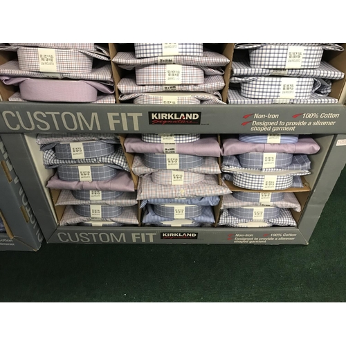 200 - BOX OF KIRKLAND CUSTOM FIT SPREAD COLLAR LONG SLEEVE SHIRTS IN VARIOUS CHECKS - MIXED SIZES - APPROX... 