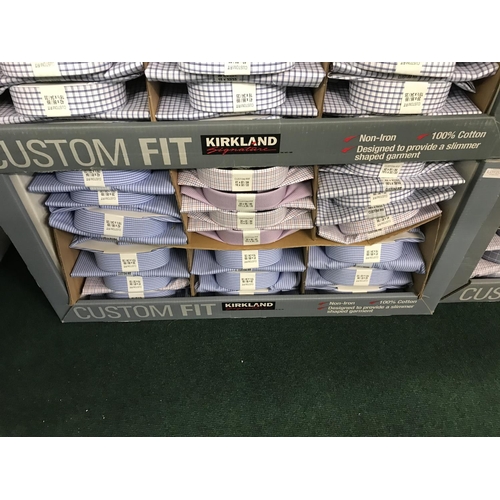 203 - BOX OF KIRKLAND CUSTOM FIT SPREAD COLLAR LONG SLEEVE SHIRTS IN VARIOUS CHECKS - MIXED SIZES - APPROX... 