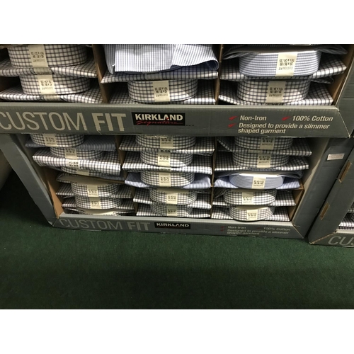 209 - BOX OF KIRKLAND CUSTOM FIT SPREAD COLLAR LONG SLEEVE SHIRTS IN VARIOUS CHECKS - MIXED SIZES - APPROX... 