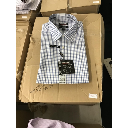 212 - BOX OF KIRKLAND CUSTOM FIT SPREAD COLLAR LONG SLEEVE SHIRTS IN VARIOUS CHECKS - MIXED SIZES - APPROX... 