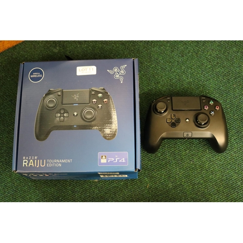 11 - RAZER RAIJU TOURNAMENT EDITION PLAYSTATION 4 CONTROLLER - BOXED WITH INSTRUCTIONS