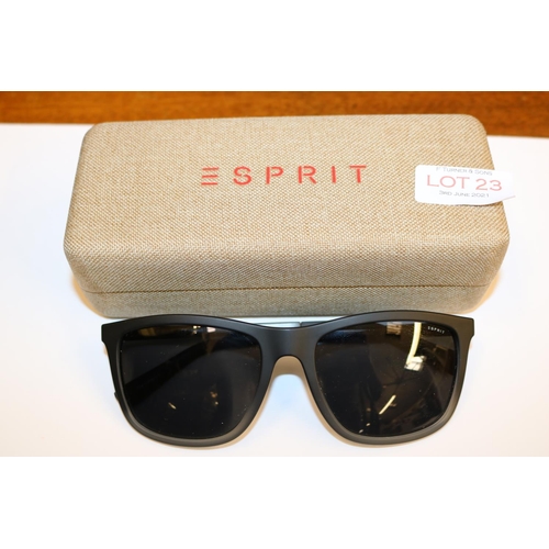 23 - ESPRIT MATT BLACK SUNGLASSES WITH CASE - 390930