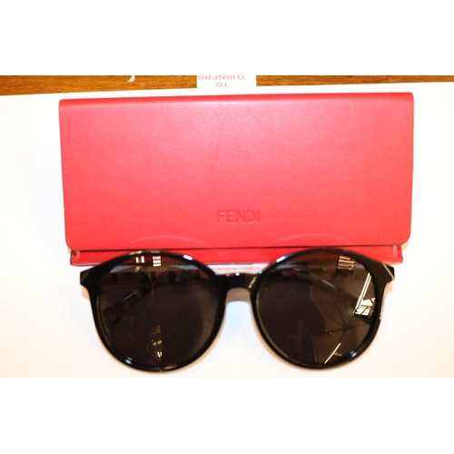 32 - LADIES FENDI DECORATIVE ARM SUNGLASSES WITH ORIGINAL CASE - RED CASE