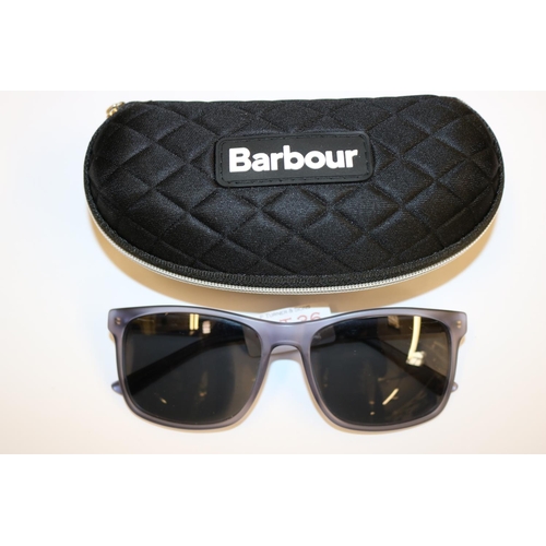 36 - GENTS BARBOUR POLARIZED SUNGLASSES IN ORIGINAL CASE