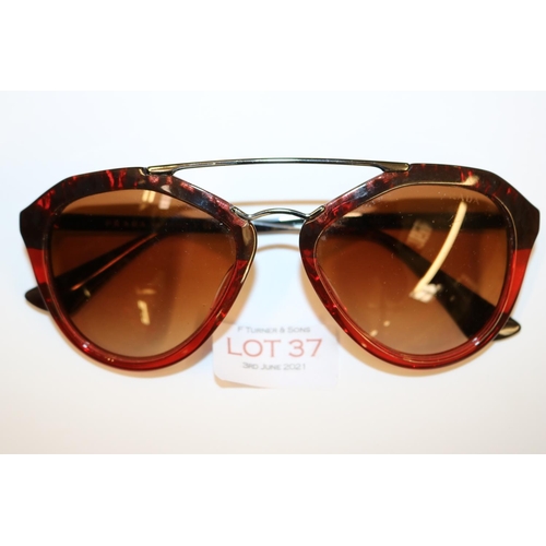 37 - PAIR OF LADIES PRADA SUNGLASSES (RED/TORTOISESHELL)