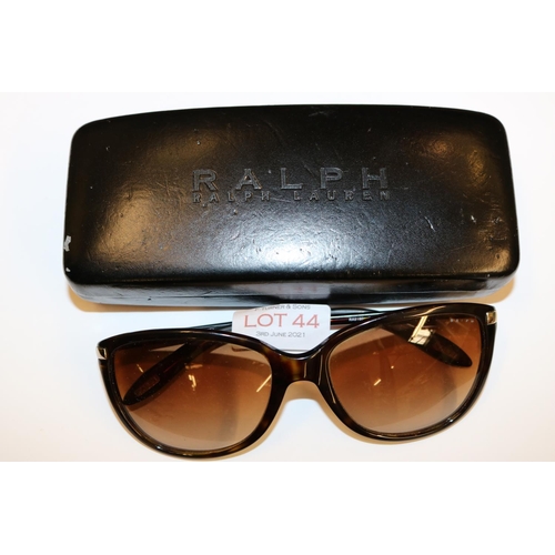 44 - LADIES RALPH LAUREN SUNGLASES - WITH ORIGINAL CASE -USED