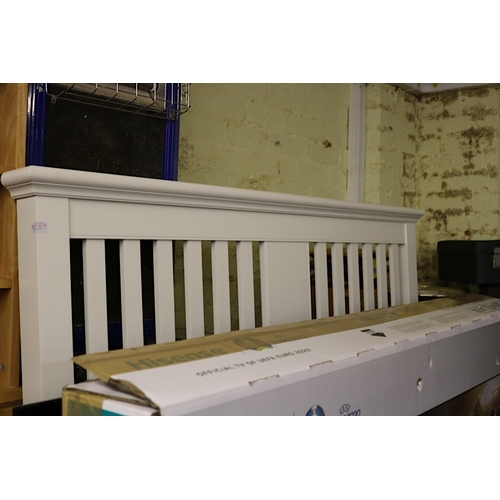 215 - GLOSS WHITE DOUBLE BED HEADBOARD