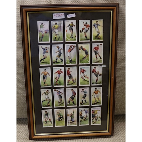 240 - MARKS AND SPENCER FRAMED PLAYERS CIGARETTE CARDS OF VINTAGE FOOTBALLERS