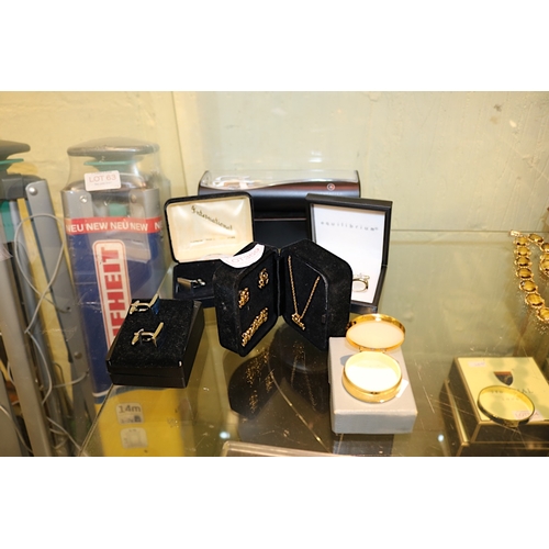 359 - SHEAFFER PEN GIFT SET, VARIOUS CUFFLINKS, PILL BOX, TEDDY BEAR EARRINGS AND PENDANT SET