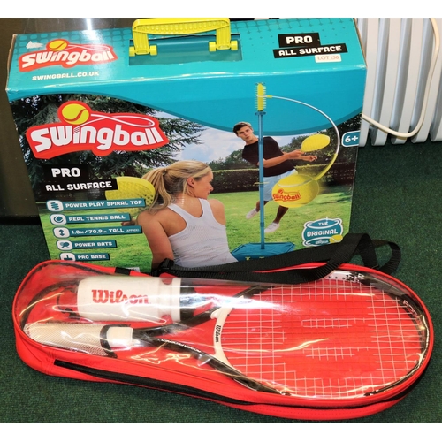 138 - SWINGBALL ALL SURAFACE PRO TENNIS GAME WITH WILSON TENNIS RACQUET