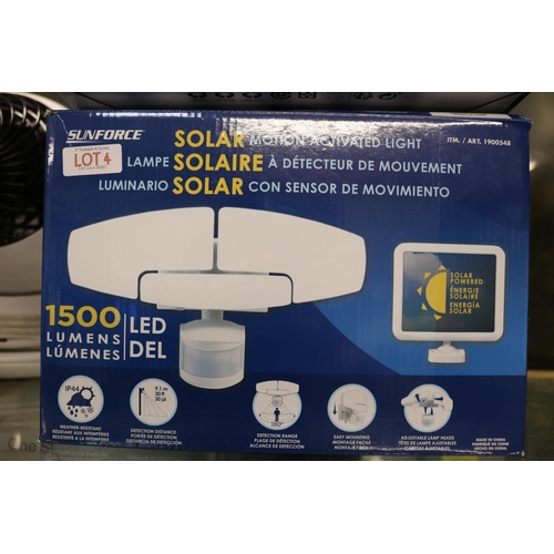 4 - SUNFORCE SOLAR MOTION ACTIVATED LIGHT - BOXED