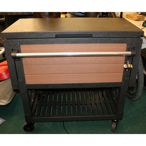 205 - KETER PATIO COOLER AND BEVERAGE CART (SUPERFICIAL CHIP TO LID)