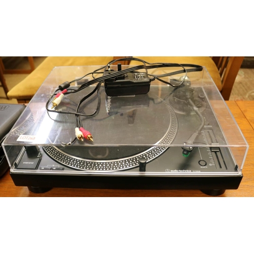 268 - AUDIO TECHNICA AT-LP120X USB TURNTABLE AND STYLUS WITH POWERPACK