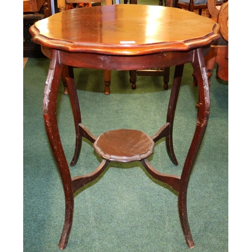 270 - EDWARDIAN MAHOGANY CIRCULAR PLANT TABLE WITH UNDERSHELF