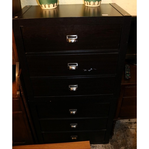 305 - PAIR OF AMERICAN OAK VENEERED THREE DRAWED CHESTS