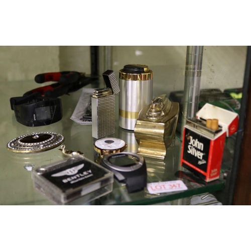 347 - SMALL COLLECTION OF LIGHTERS AND WATCHES INCL,WITHINGS HR, RONSON, MARRUMAN, CALIBRI ETC.... GARMIN ... 