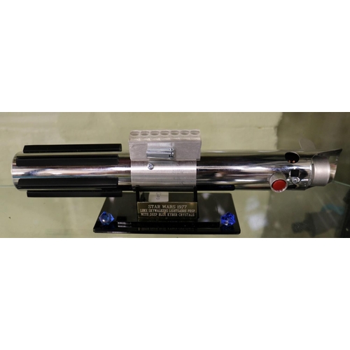 349 - STAR WARS 1977: LUKE SKYWALKER LIGHTSABER PROP WITH DEEP BLUE KYBER CRYSTALS