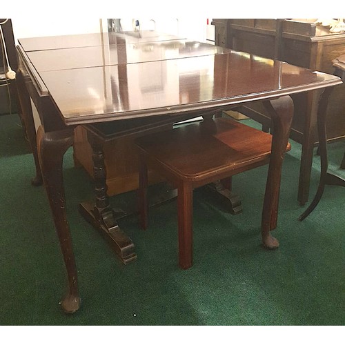 223 - ROSE WOOD STYLE MACINTOSH DRAW LEAF DINING TABLE WITH MATCHING SIDEBOARD