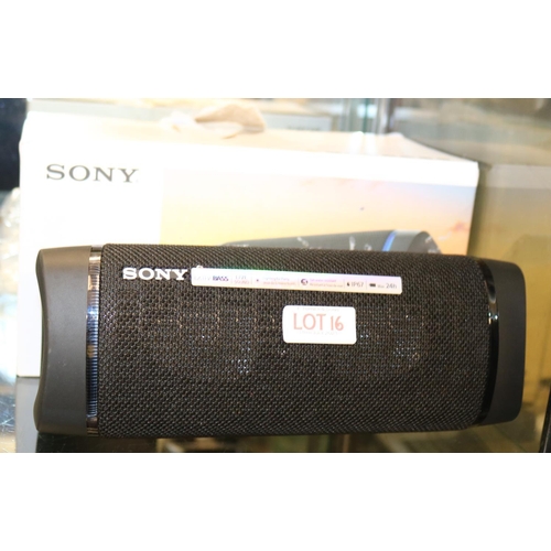 16 - BOXED SONY EXTRA BASS BLUETOOTH SPEAKER WITH LIGHTS - SRS-XB33