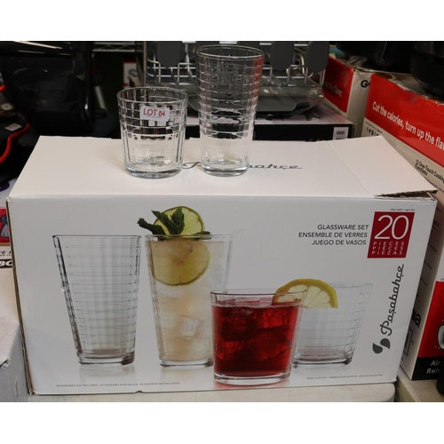 84 - BOXED SET OF 20 PASABACHE GLASS TUMBLERS