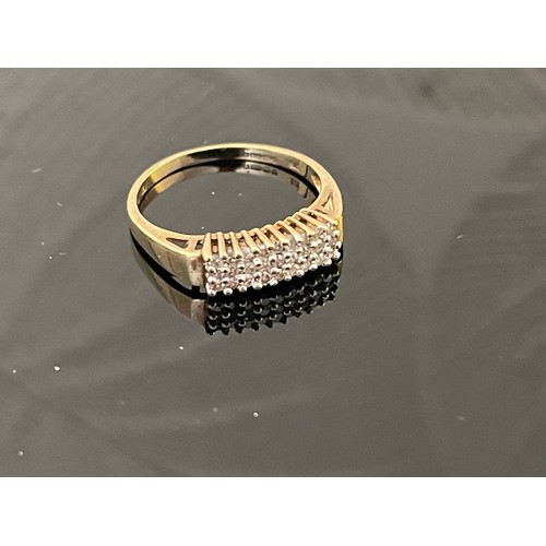 380 - 9CT GOLD RING SET WITH 30 DIAMONDS