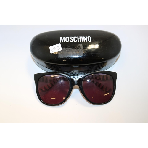 45 - PAIR OF LADIES MOSCHINO SUNGLASSES WITH ORIGINAL CASE (SIGNS OF USE)