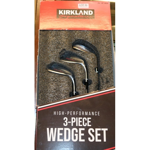 70 - BOXED SET OF 3 X  KIRKLAND HIGH PERFORMANCE GOLF WEDGES INC. GAP WEDGES