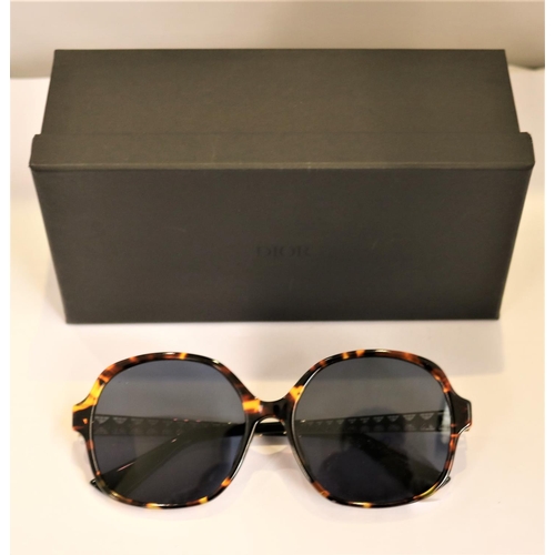 29 - PAIR OF CHRISTIAN DIOR LADIES TORTOISESHELL SUNGLASSES WITH DECORATIVE ARMS WITH OUTER BOX - Q86A9