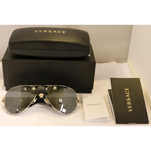 30 - PAIR OF LADIES VERSACE SUNGLASSES 2150Q - DECORATIVE ARMS AND FRAME DECORATION WITH OUTER BOX/CASE/C... 