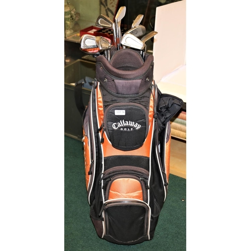 36 - CALLAWAY GOLF BAG AND SET OF PRO ONEY IRONS