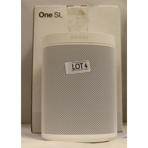 4 - BOXED SONOS 1SL BLUETOOTH SPEAKER/HOME SOUND SYSTEM