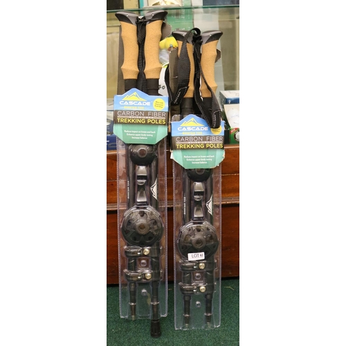 41 - SET OF 4 CASCADE CARBON FIBRE TREKKING POLES (RUBBER TIPS MISSING)