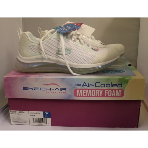 48 - PAIR OF LADIES WHITE SKECH-AIRS - UK SIZE 4