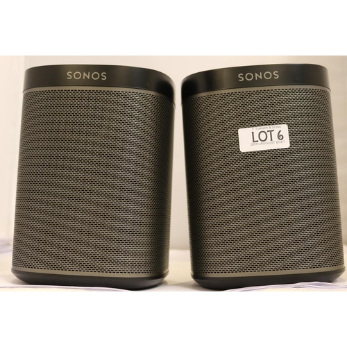 6 - SONOS PLAY1 SPEAKER 2 PACK  - PLAY1UKBLK