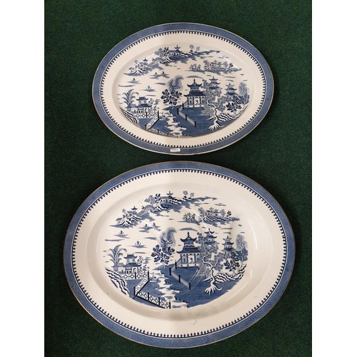 297 - 2 X LARGE ROYAL WORCESTER VINTAGE OVAL MEAT DISHES, ONE WITH GRAVY COLLECTOR, ONE 19