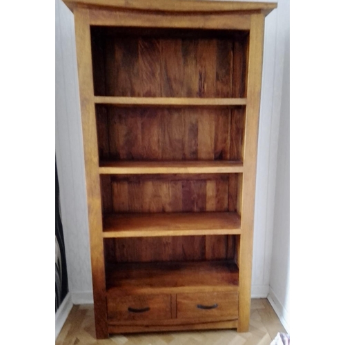 396 - AN OAKLAND FURNITURE FOUR SHELF 2 DRAWER BOOKCASE IN TEAK