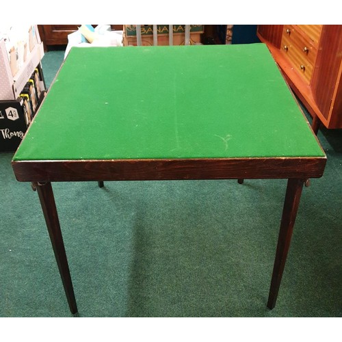 346 - AN VONO OAK FOLDING GREEN BAIZE CARD TABLE