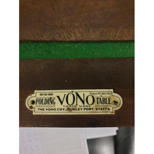 346 - AN VONO OAK FOLDING GREEN BAIZE CARD TABLE