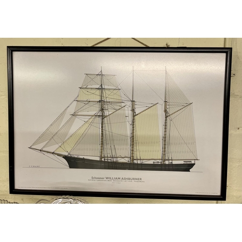 344 - PAIR OF FRAMED DESIGN WORLD SCHOONERS BY C.V. WAYNE LTD 1968, BOTH LTD EDITION PRINTS, ONE THE WILLI... 