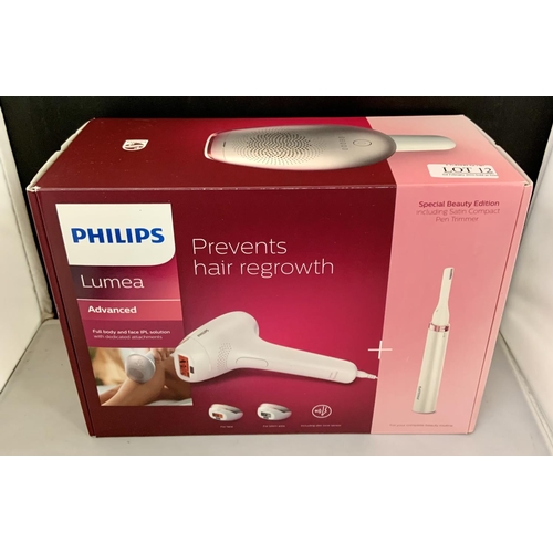 12 - PHILIPS LUMEA ADVANCED FULL BODY AND FACE IPL - BOXED