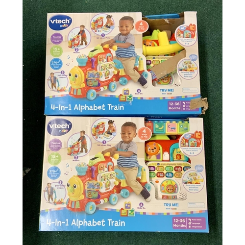 149 - 2 X BOXED V-TECH 4 IN 1 ALPHABET TRAINS