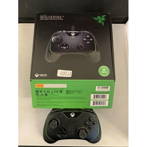 15 - RAZER WOLVERINE V2 WIRED GAMING CONTROLLER FOR XBOX -BOXED