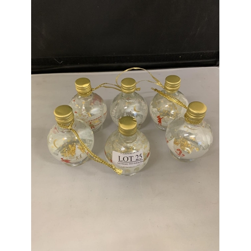 25 - LIGHTUP GIN LIQUEUR BAUBLES WINTERBERRY FLAVOUR WITH EDIBLE GOLD LEAF NO BOX