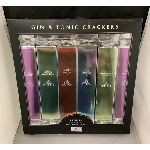 33 - GIN & TONIC GIFT CRACKERS PREMIUM SELECTION GINS - 6 CRACKERS - BOXED