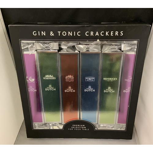 34 - GIN & TONIC GIFT CRACKERS PREMIUM SELECTION GINS - 6 CRACKERS - BOXED