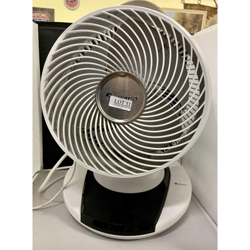 51 - MEACO AIR CIRCULATOR FAN - NO REMOTE/NO BOX